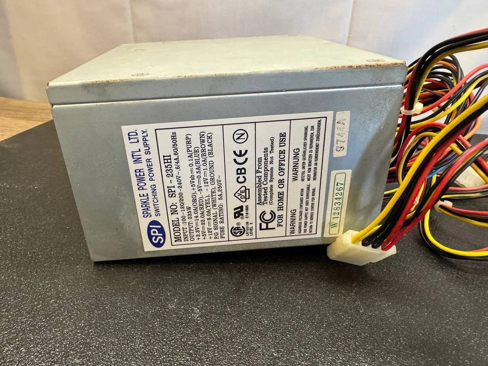 Vintage Sparkle Power SPI-235HI ATX 235W Power Supply – Untested - Image 4 of 4