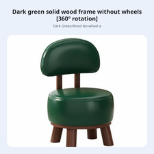 Upholstered wheeled Stool with rear supportrest Padded padding for Home,