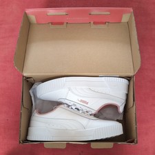 Image of BNIB Puma Carina L Kids White and Pink Leather Trainers - Size UK 3 / EU 35.5