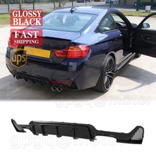 For BMW F32 F36 4 Series M Sport 2014-2020 Glossy Black Rear Bumper Diffuser Kit