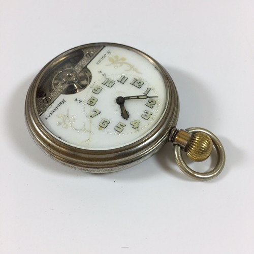 Antique 8 Day Hebdomas Silver Plated Pocket Watch Not Working - Picture 3 of 6