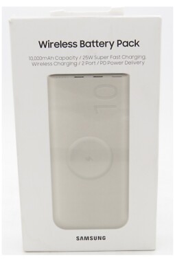 Samsung - 25W 10,000mAh Wireless Battery Pack + C - C Cable EB-U2510XUE