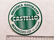 DISCOTECA RISTORANTE CASTELLO MONGUZZO ADESIVO VINTAGE OLD STICKER ORIGINAL MINT