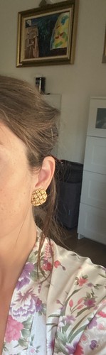 Boucles D'oreille Clips Vintage Années 80 - Doré - Marque Orena Paris - Occasion