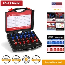 Nut and Bolt Thread Checker Red & Blue Nut and Bolt Size Gauge- 14 Inch & 12 ...