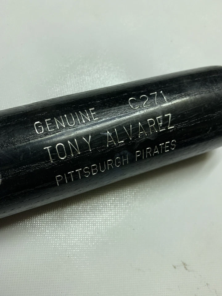 Tony Alvarez Hand Signed Game Used Baseball Bat Auto Pittsburgh Pirates Cracked - Image 3 of 4