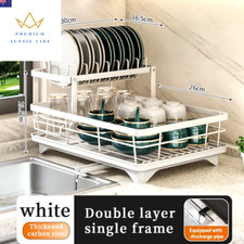 2024 Dish Drying Rack Kitchen Adjustable Stainless Steel Cutting Board Organizer