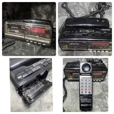 Vintage Soundesign Model 7580 Black AM/FM Radio Alarm Cassette Telephone Combo