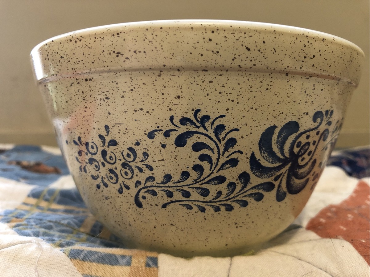 Vintage Retro Pyrex Homestead Blue Beige 401 Mixing Nesting Bowl