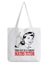 Maths Tutor Tote Bag Shopper Best Gift Mathematics School Teacher Student Math