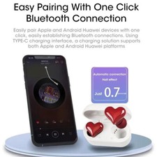 Heart Shaped True Wireless Earbuds Bluetooth 5.3 Headphones Earphones Headset 8