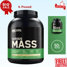 Optimum Nutrition Serious Mass, Build And Maintain Muscle, Vanilla, 6 Pound.