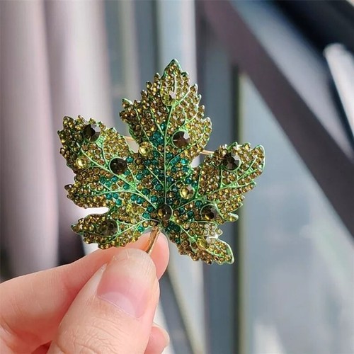 1/2/3/4PCS Crystal Maple Leaf Brooch Pin Women Clothing Collar Corsage Jewelry - Picture 20 of 34