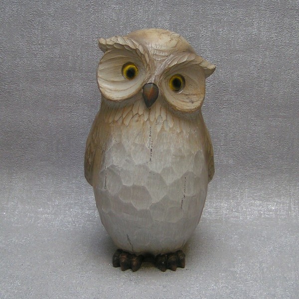 Formano Deko Eule 22 Cm Braun Herbst Uhu Natur Style Kunststein Winter-image