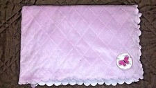 Carter's Child of Mine Baby Blanket Pink Quilted Sherpa Butterfly Scalloped Edge