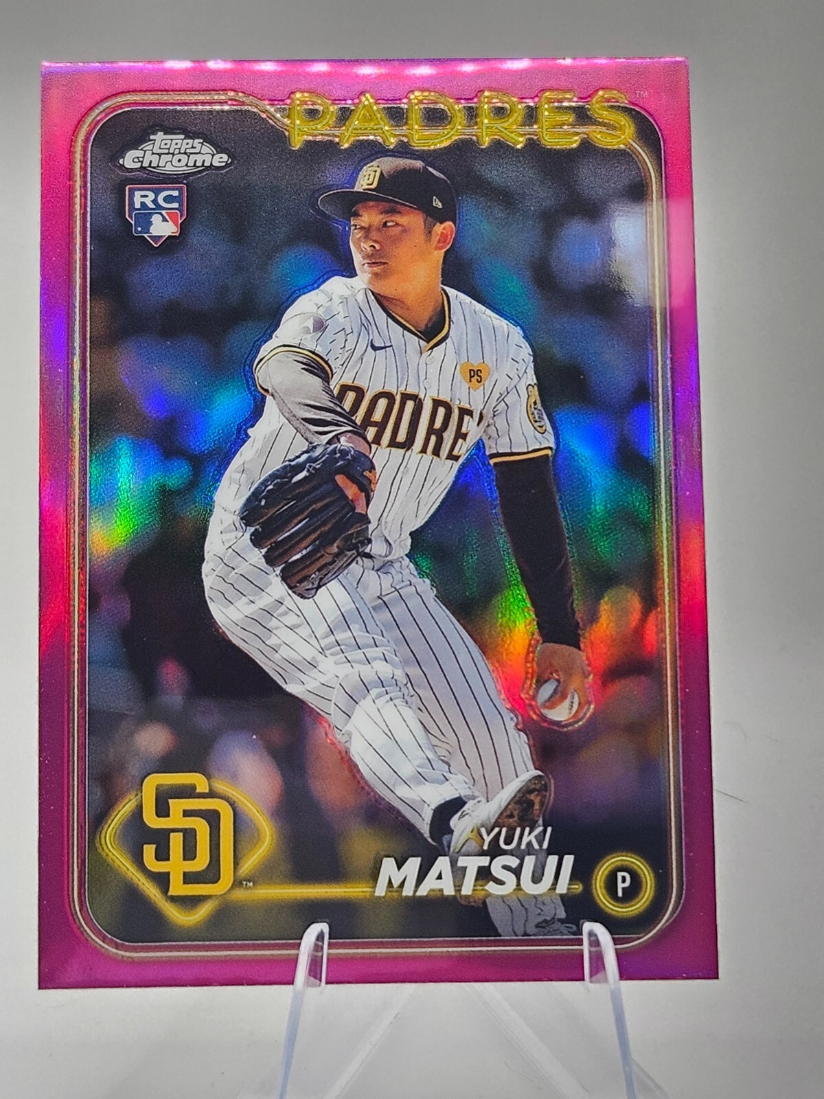 2024 Topps Chrome Yuki Matsui Pink Refractor Rookie RC #116 San Diego Padres