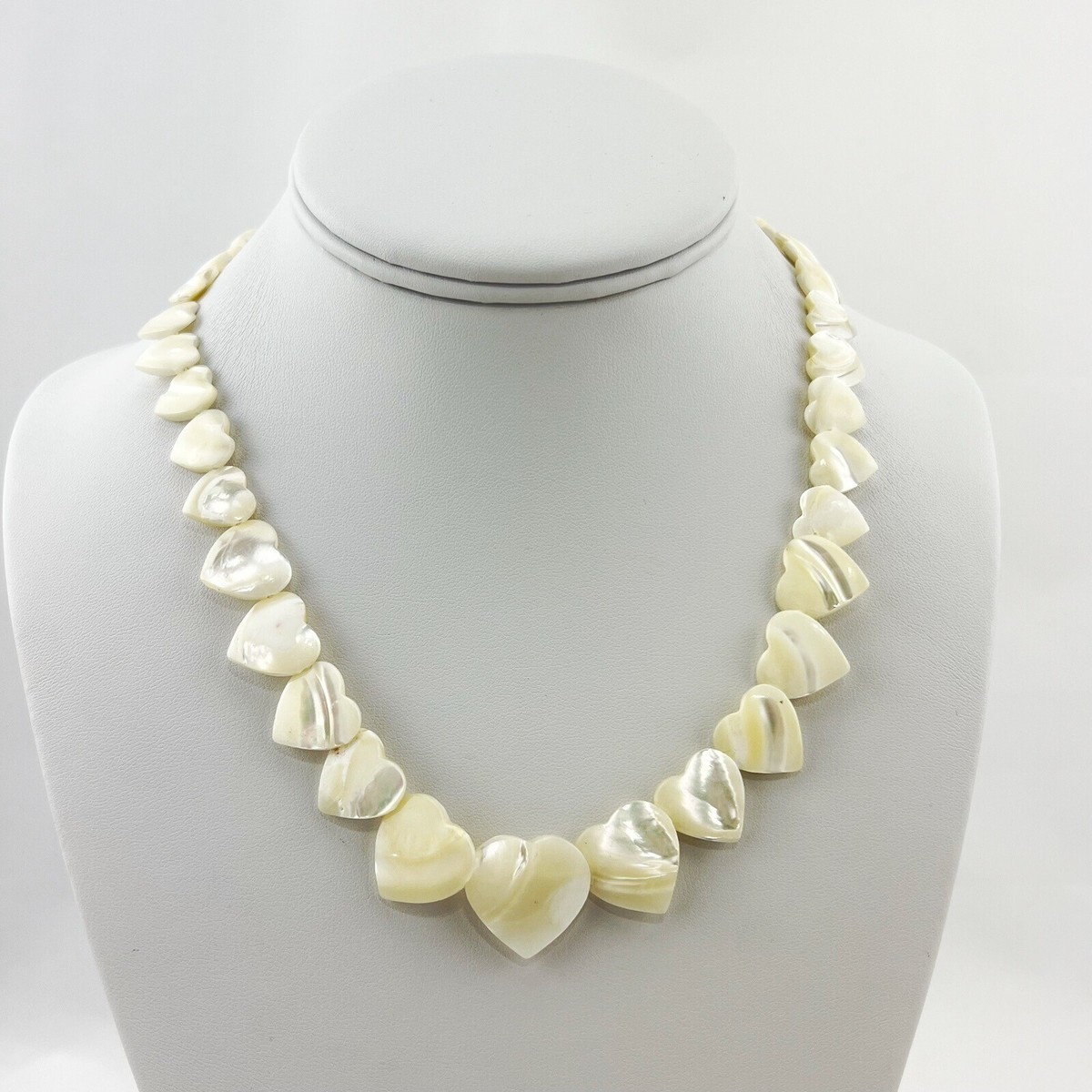 Vintage Avon Heart Necklace Flashy Mother Of Pearl | eBay