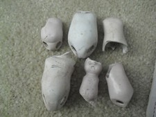 Lot of 6 Vintage 1920s German Bisque Girl Doll Damaged Bodies 2 1/2" Tall
