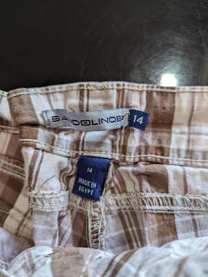 Womens bandolino white brown plaid shorts sz 14 | eBay