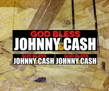God Bless Johnny Cash Black Long Live Rock N Roll Decal Bumper Sticker Vintage7"