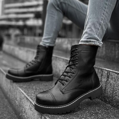 Men\'s Casual Shoes Comfortable Soft Leather Ankle Boots High Top Walking Botas Men main image 3