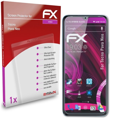 atFoliX Glasfolie für myPhone Hammer Blade 4 Displayfolie 9H Schutzpanzer
