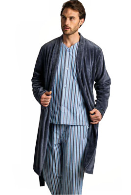 CityComfort Vestaglia Uomo Pile, Vestaglia Lunga Con Cappuccio M Blu Navy 102791374
