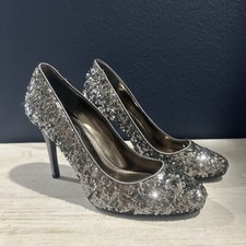 Nina Silver Elegant Women Heels Size 8