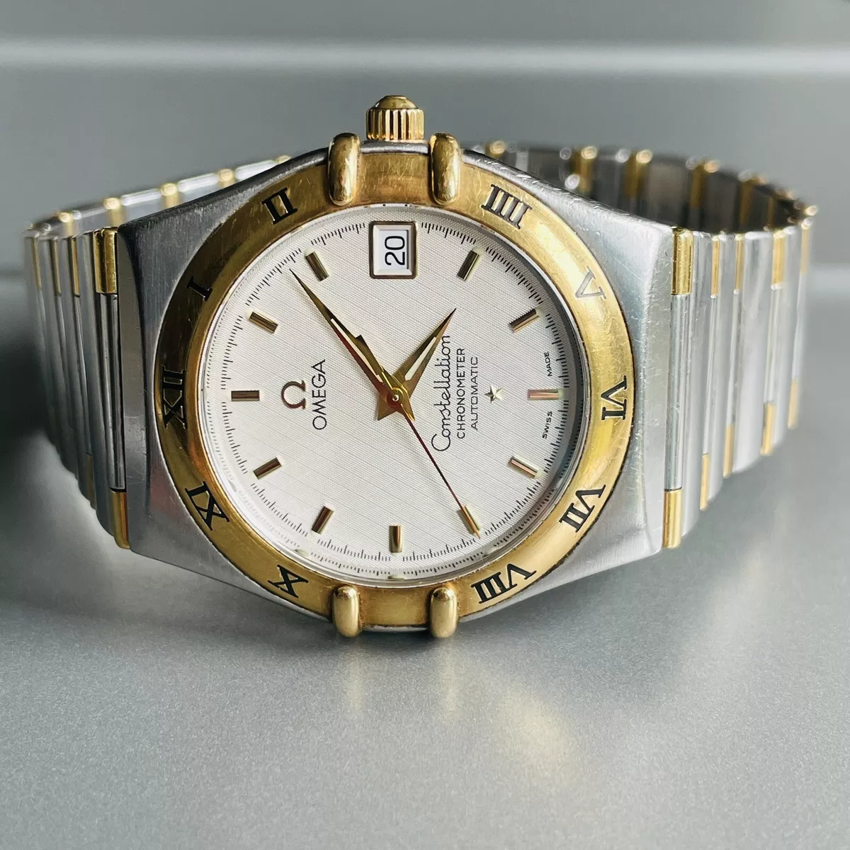 Omega constellation automatic chronometer 18k gold mens watch cheap