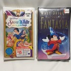 DISNEY VHS Tapes SEALED Fantasia & Snow White Black clamshell orig factory seal