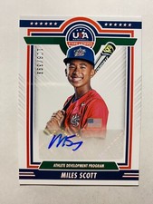 Miles Scott Autograph 2022 Panini Stars & Stripes USA Baseball #ADP1-MS Card