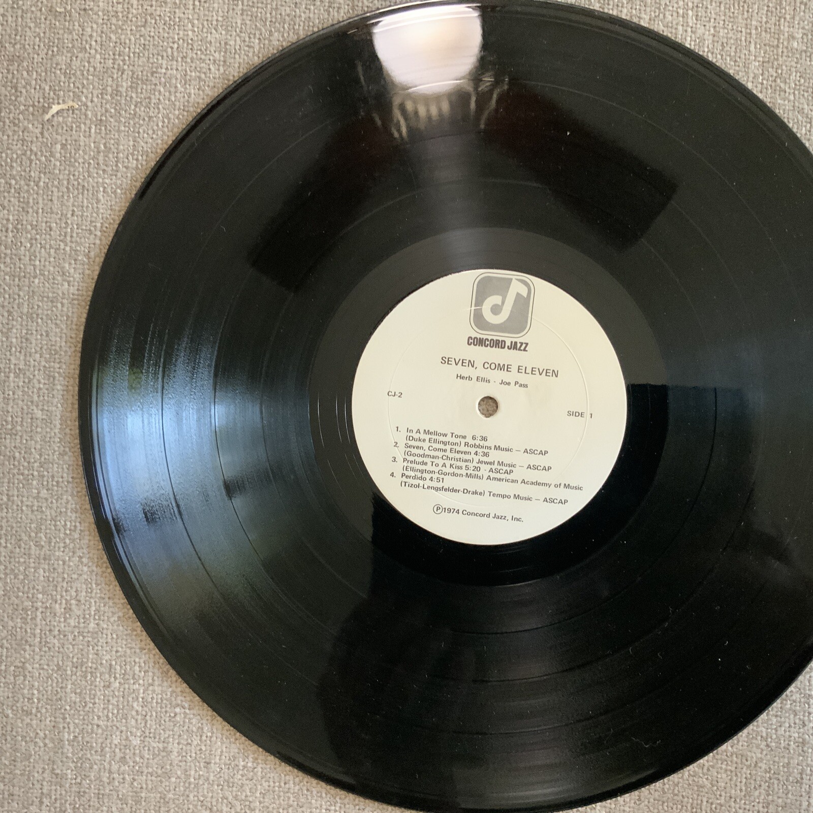 HERB ELLIS & JOE PASS SEVEN, COME ELEVEN VINYL LP CONCORD JAZZ CJ2