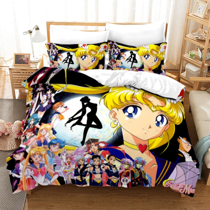 Mädchen Sailor Moon Bettbezug Set Bettwäsche Set Kissenbezüge 135x200 200x200 - Bild 4 von 4