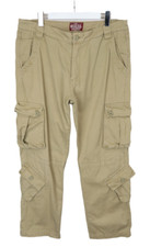 Matchstick Trousers Mens W36 Cargo Regular Fit Zip Fly Beige