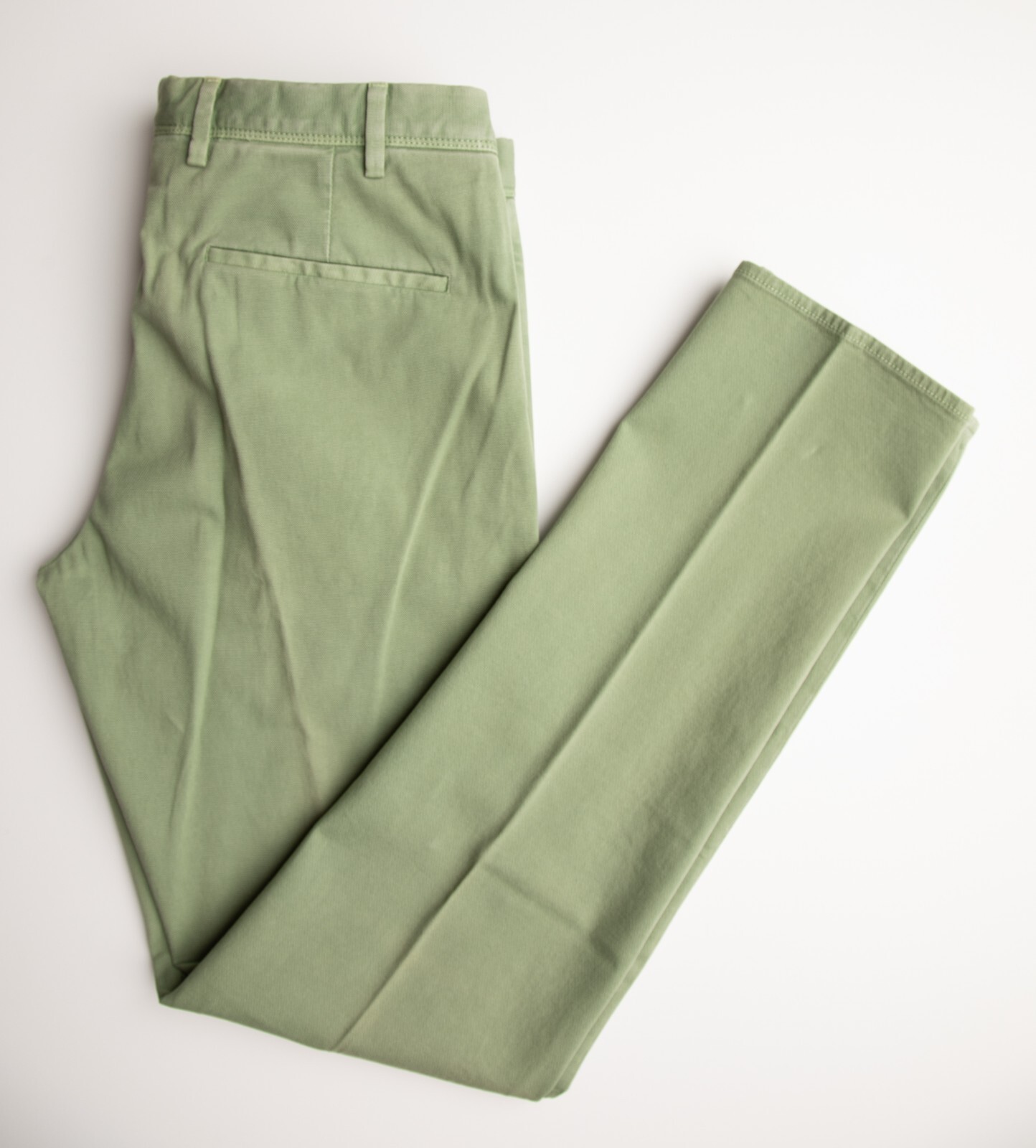 Зеленые хлопковые брюки с плоской подошвой спереди от NWT ZANELLA Shane Nailhead 32 (EU 48)