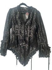 Bnwt Living Dead Souls Frock Coat M Embossed Vampire Gothic Steampunk Victorian