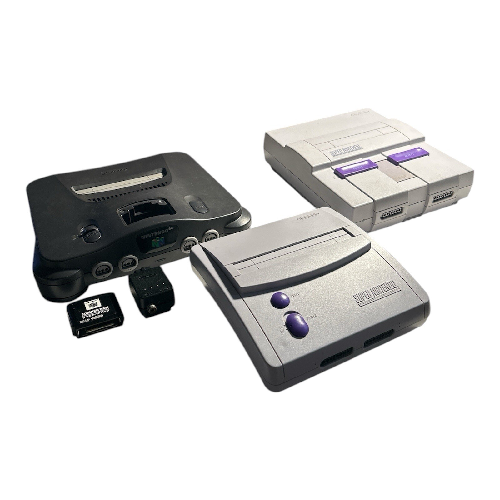 Super Nintendo SNES SNS-001(USA), SNS-101(USA), Nintendo 64 NUS-001(USA) Bundle