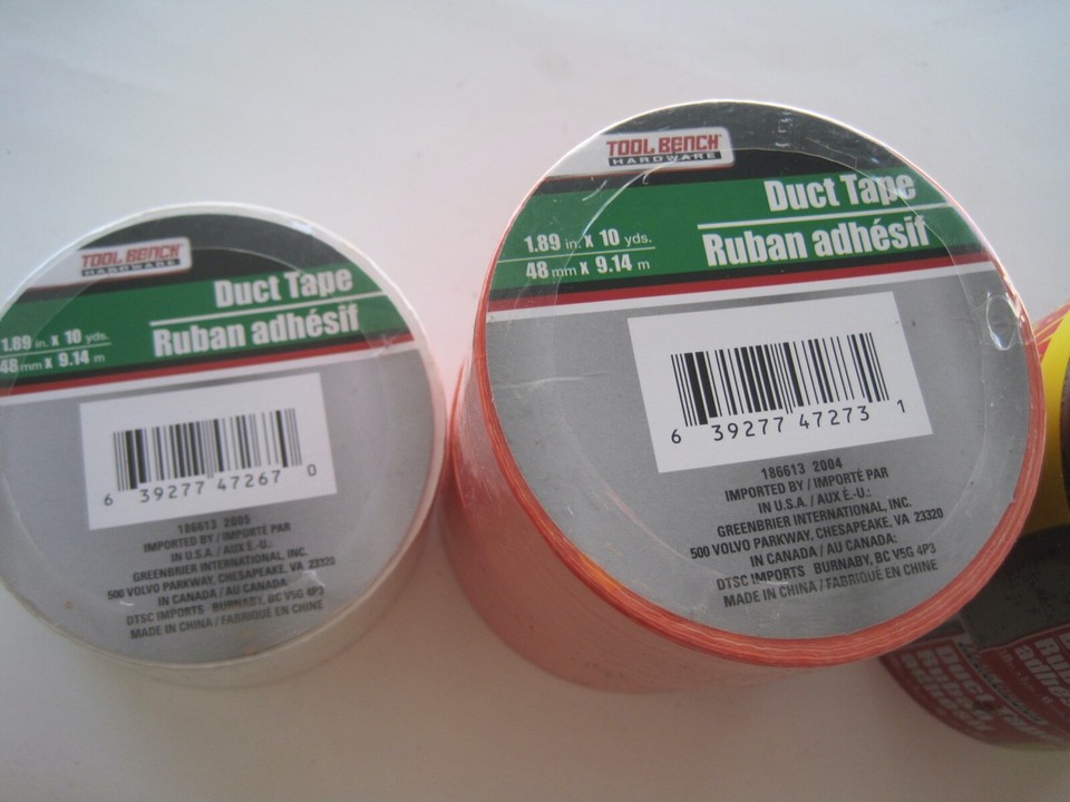 Tool Bench Harbor Freight Duct Tape Lot 5 Orange Black White New eBay
