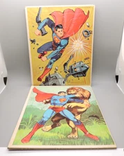 *READ 1966 Superman 2 Vintage Frame Tray Puzzles National Periodical Publication