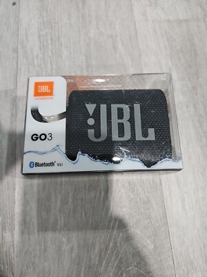 JBL Go 3 Portable Waterproof Speaker - Black Factory sealed