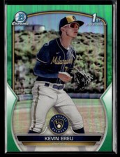Kevin Ereu #'d /99 - 2023 Bowman Chrome 1st Prospect Green Refractor SP #BCP-229