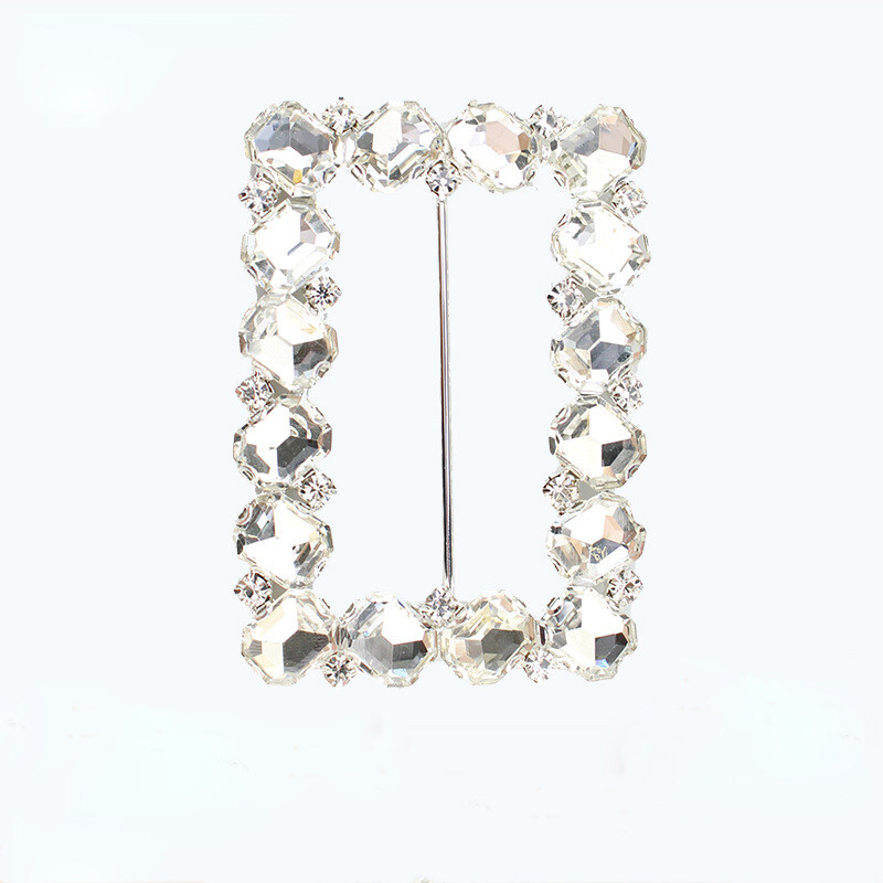 Rectangular Rhinestone Belt Buckle Slide Transpar… - image 6