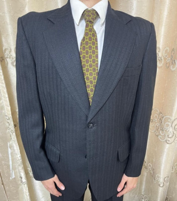 1970s vintage handtailored bespoke all worsted classic rockabilly disco suit 42R