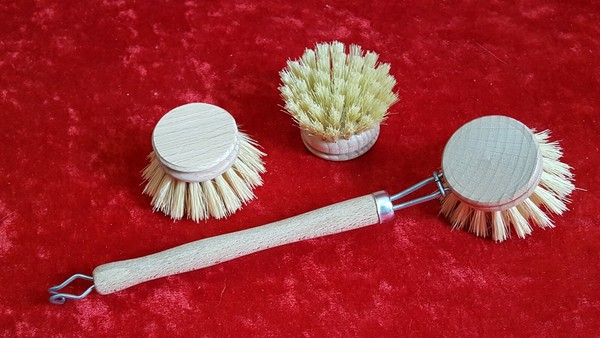 Set-SpüLbüRste Klein Holz/Fibre Mit 2 ErsatzköPfen Natur AbspüLbüRste TopfbüRste-image