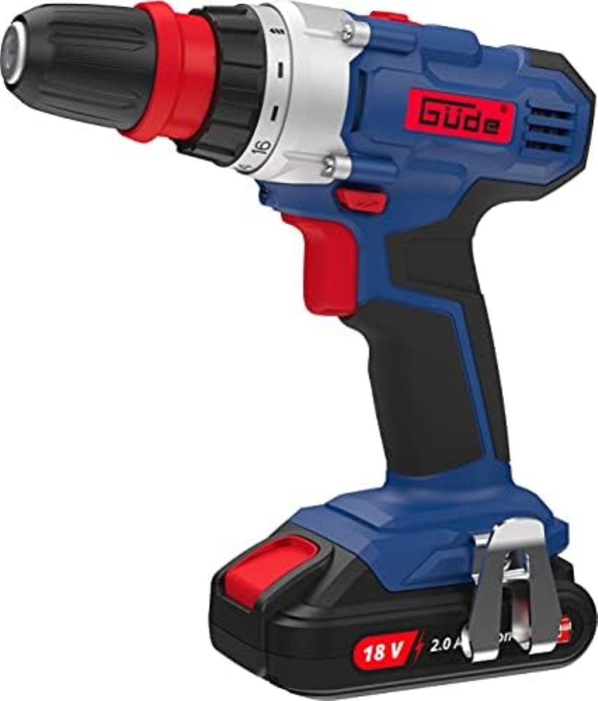 Gude 58526 - Trapano avvitatore a batteria BS 18-201-30K II (18 V, 19 + 1 livell