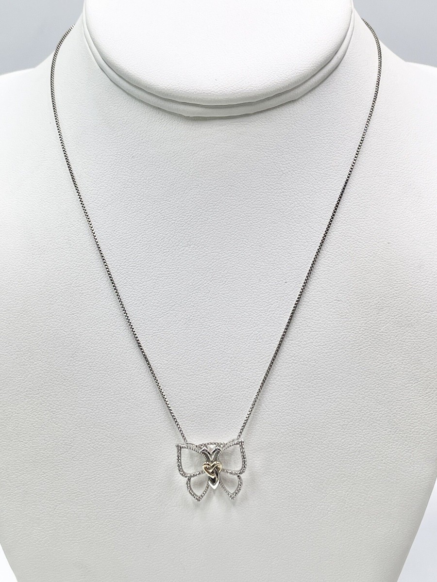 Necklace Sterling Silver 14k Accent Tested Butterfly Celtic Knot
