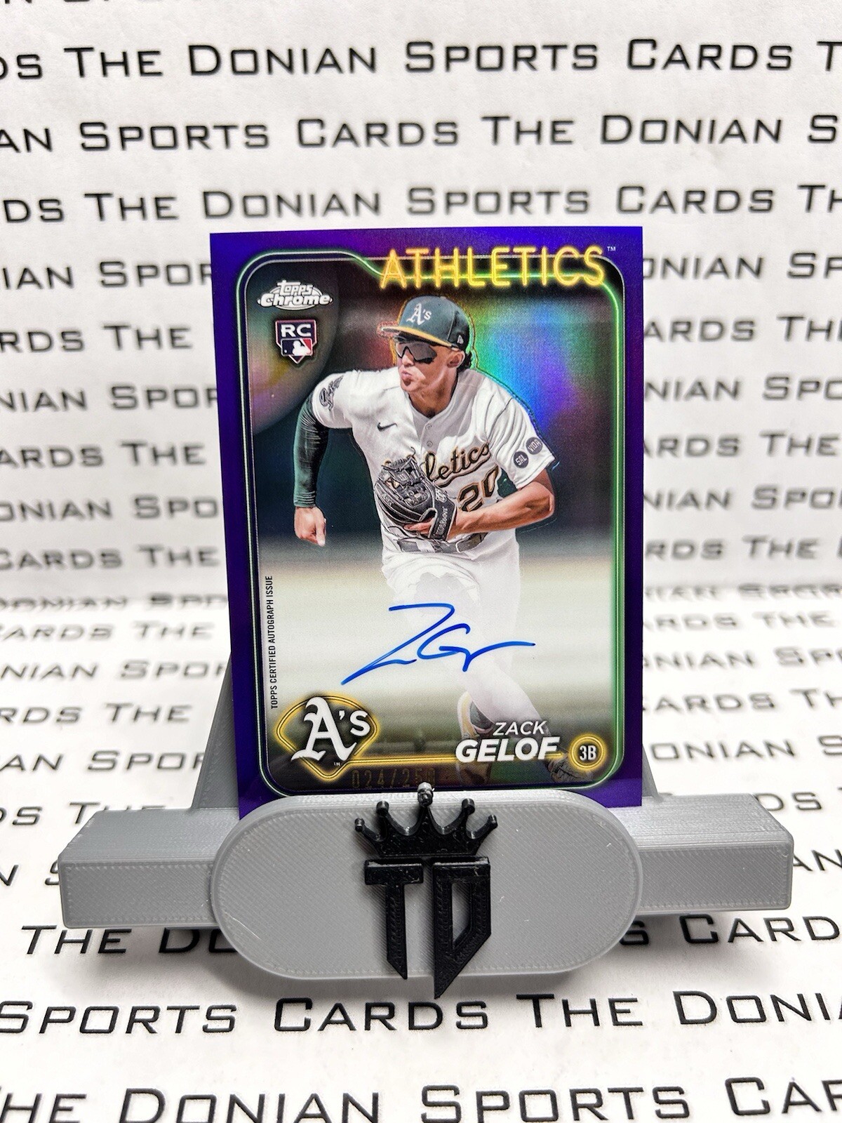 2024 Topps Chrome #RA-ZG Zack Gelof Purple Refractor Auto RC /250 Athletics
