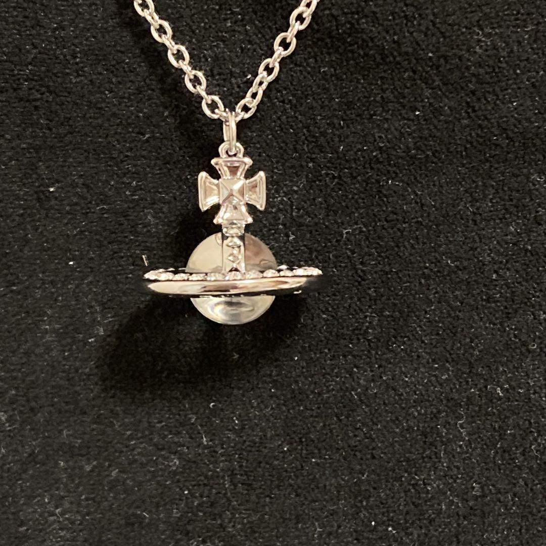 Vivienne Westwood Necklace Tiny Orb rhinestone Silver w Vivienne Westwood Necklace Tiny Orb rhinestone Silver w
