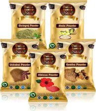 Amla Reetha Shikakai, Bhringraj and Hibiscus Powder for Hair, 200g