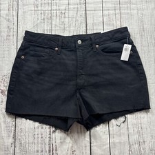 NWT OLD NAVY OG STRAIGHT JEAN SHORTS BLACK CUT OFFS WOMEN'S SIZE 12